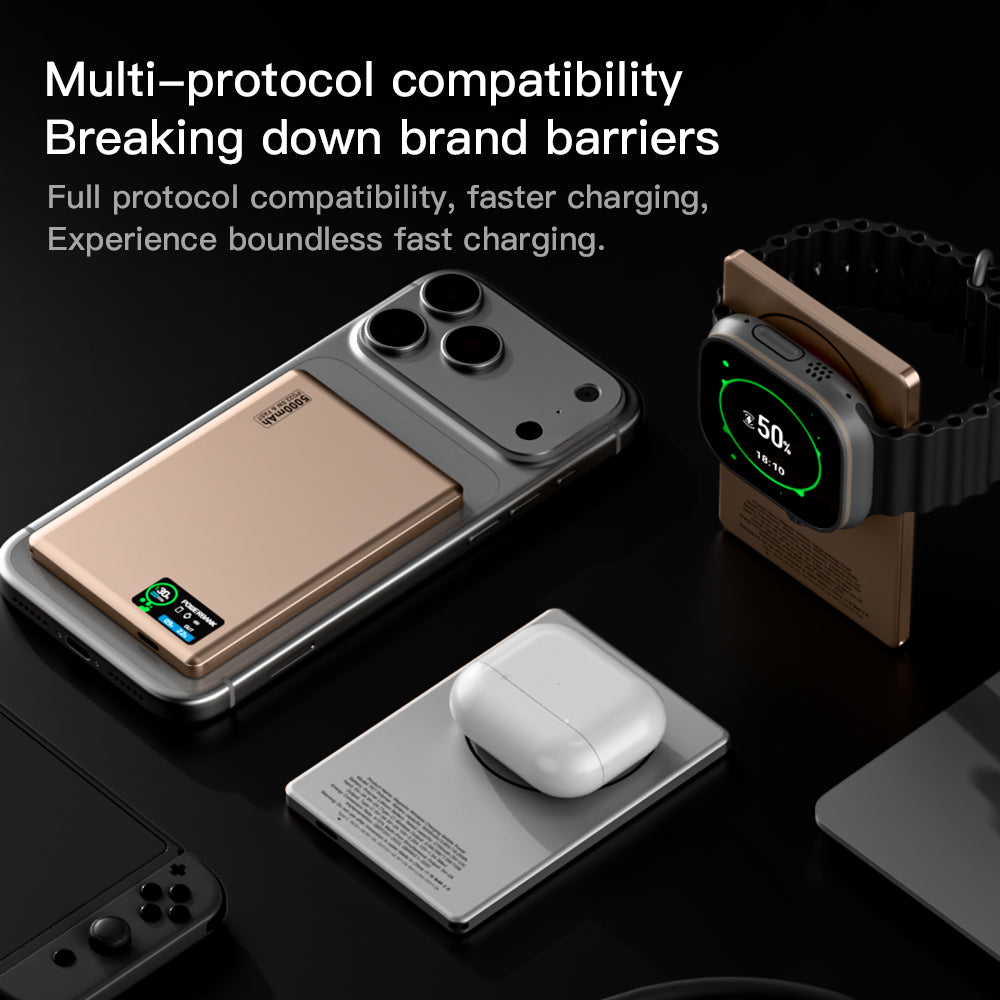 Ultra-Slim Magnetic Power Bank 5000mAh with Digital Display - HDL-007