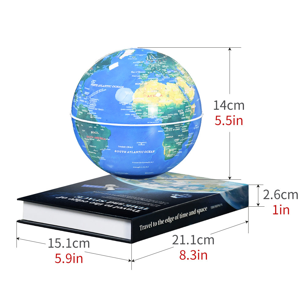 14cm LED Magnetic Levitating World Globe with Book or Round Base