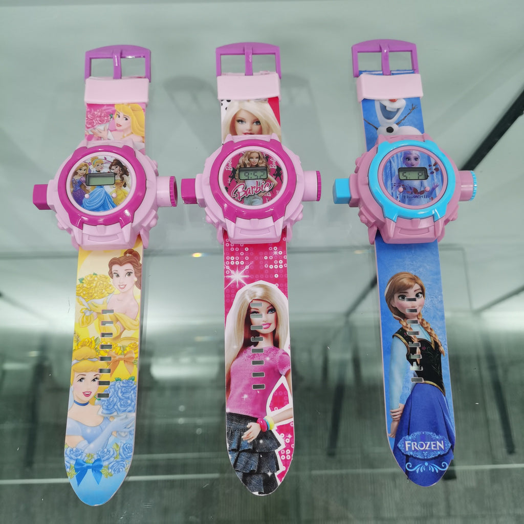 Kids Character Projection Digital Watch – Spiderman, Frozen, Hello Kitty & More