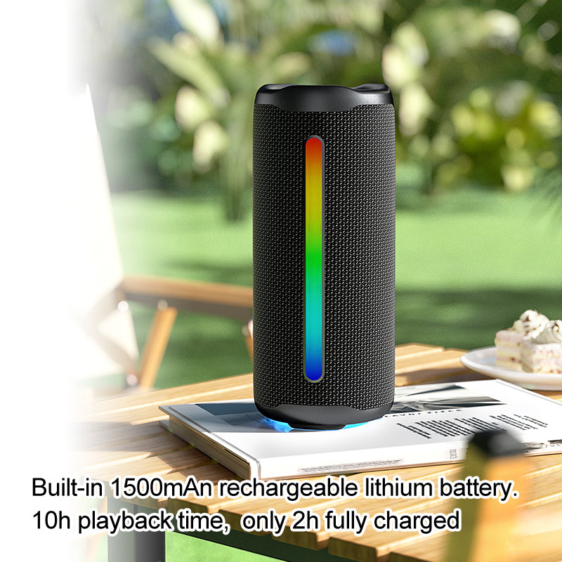 Portable Outdoor Bluetooth Speaker – 16W Subwoofer with RGB LED Lighting