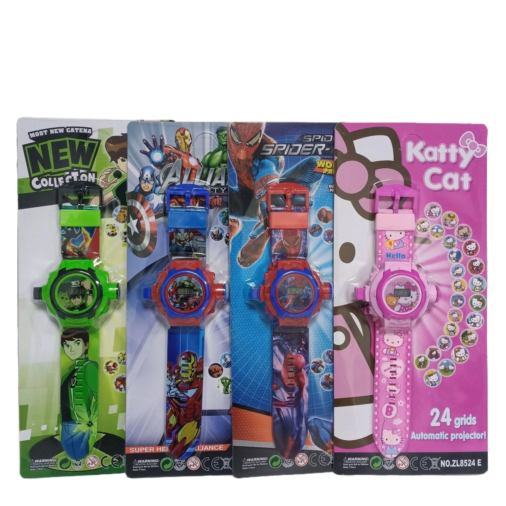 Kids Character Projection Digital Watch – Spiderman, Frozen, Hello Kitty & More