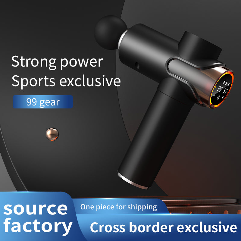 99-Speed Rechargeable Massage Gun with LCD Touch Screen and 4 Massage Heads