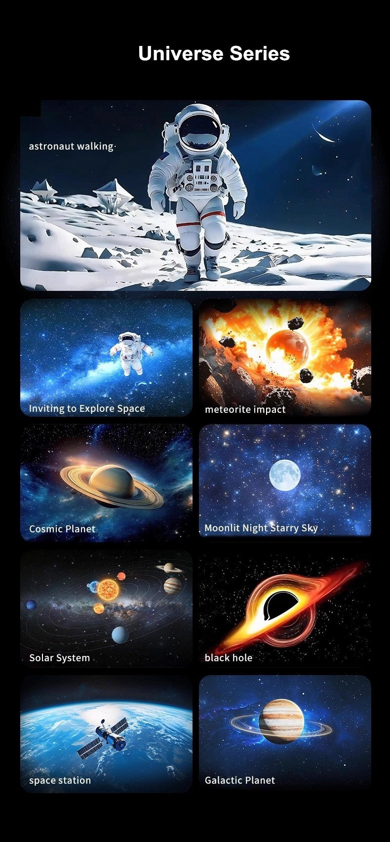 3D Galaxy Projector – 60 Dynamic Scenes, HD Planetarium with Bluetooth Speaker