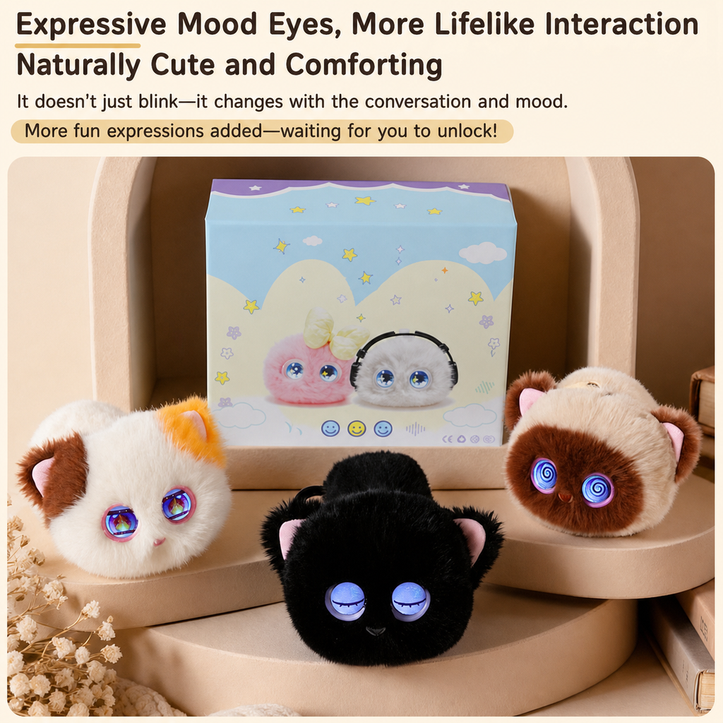 TechStar AI Cat Companion Interactive Plush Toy