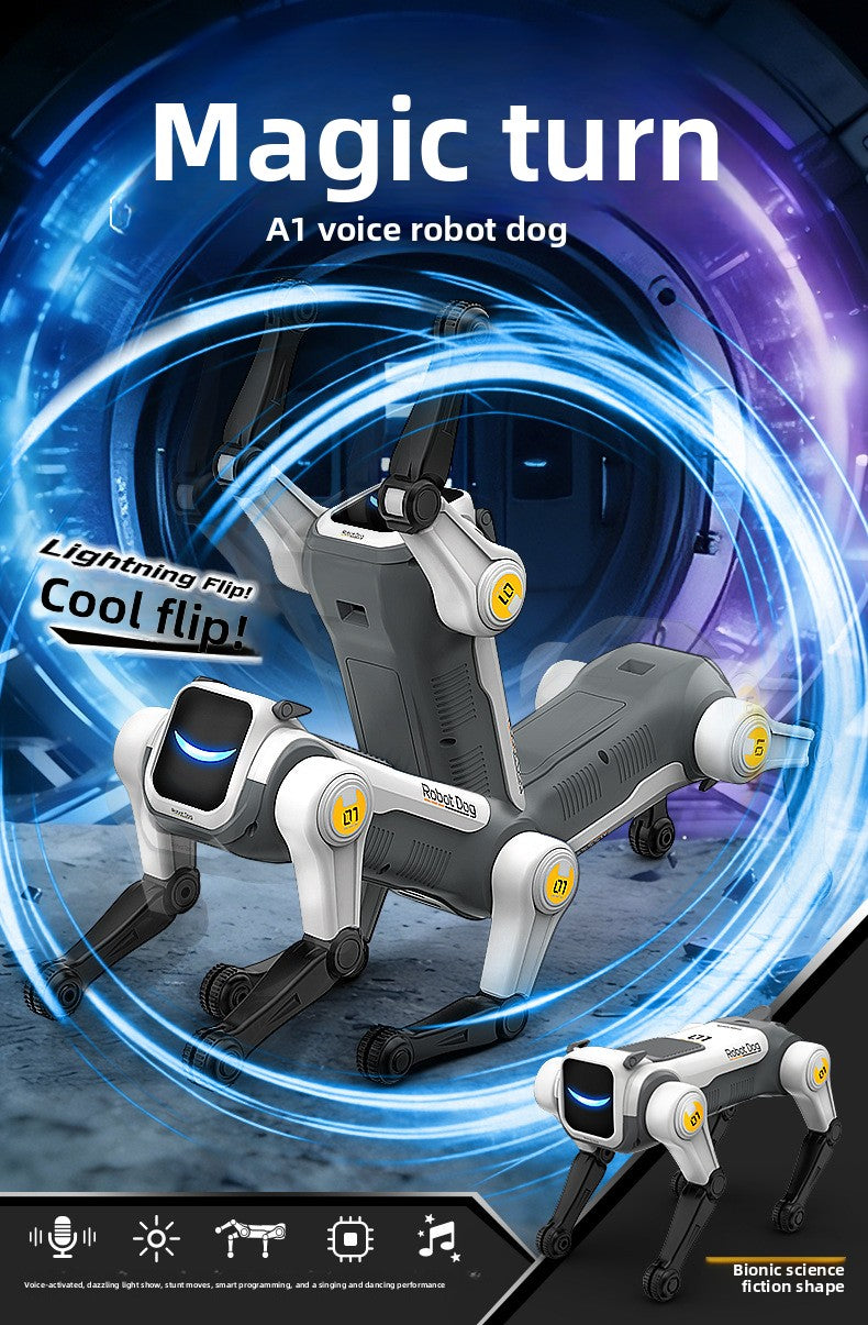 Smart Stunt Robot Dog Toy with Voice Control & Remote