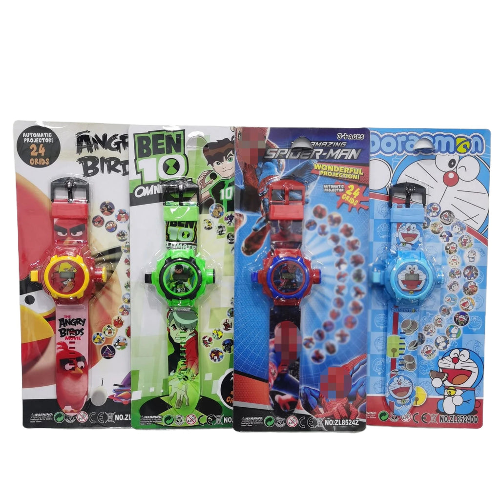 Kids Character Projection Digital Watch – Spiderman, Frozen, Hello Kitty & More