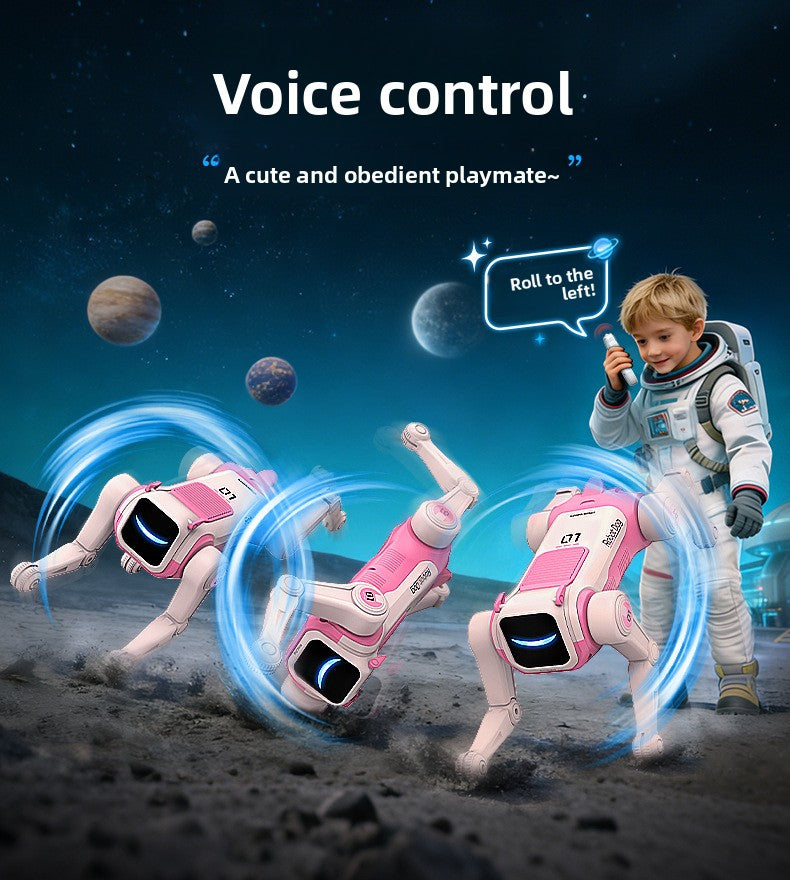 Smart Stunt Robot Dog Toy with Voice Control & Remote