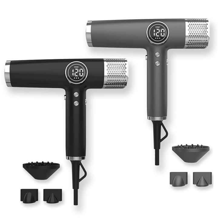 Ionic Hair Dryer 1800W | 110,000 RPM Brushless BLDC Motor, LCD Thermo-Control with Diffuser & Concentrator