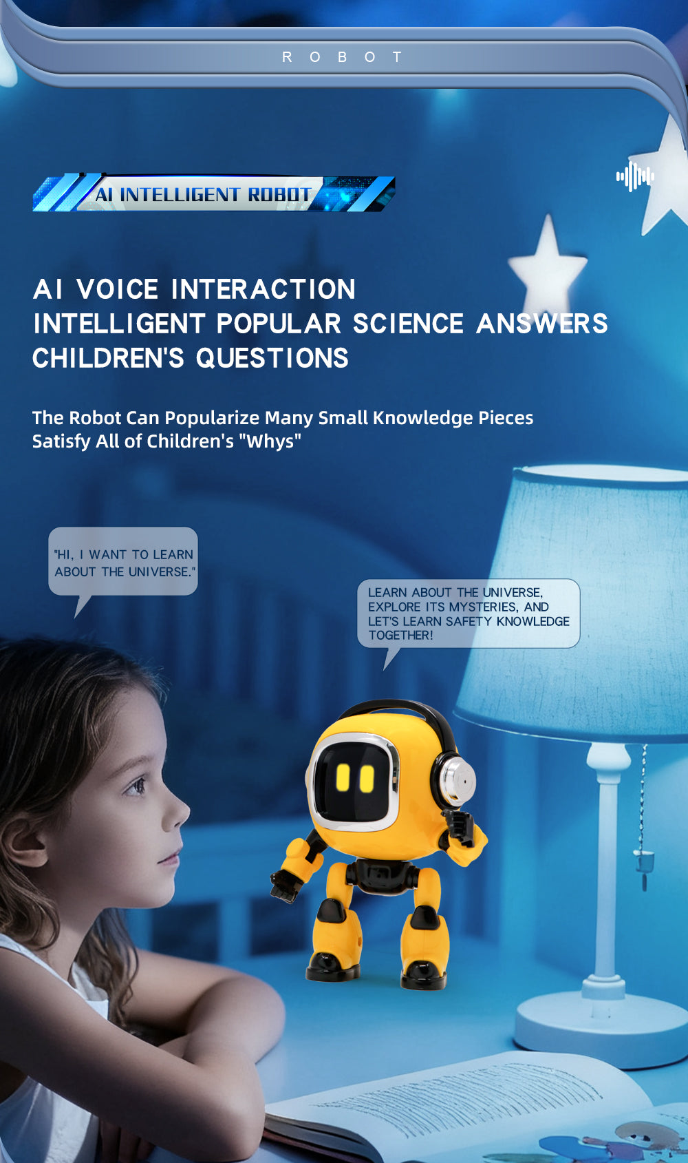 TechStar AI Robot – Intelligent Interactive Learning & Voice Control Toy for Kids