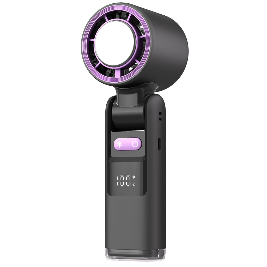 High-Speed Ice Compress Handheld Fan with Digital Display | 100 Speed Foldable Cooling Fan