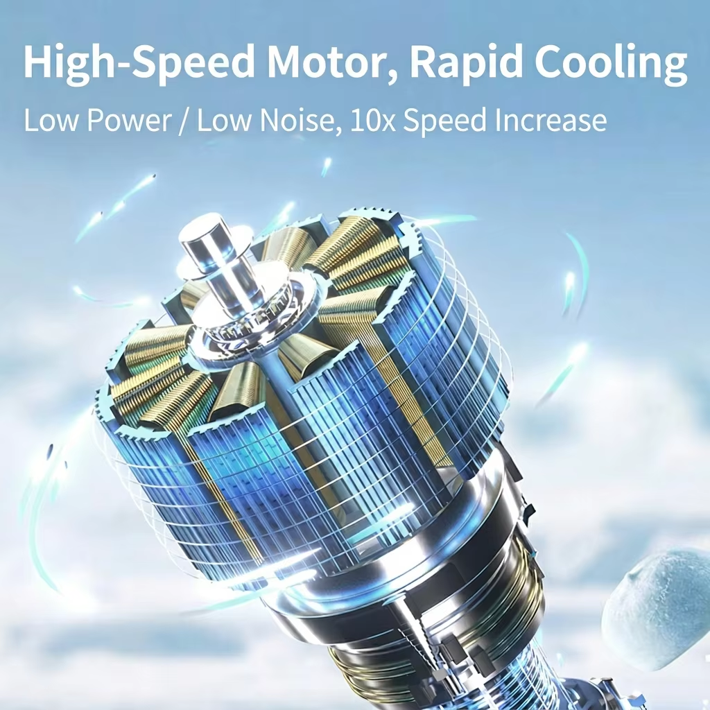 High-Speed Ice Compress Handheld Fan with Digital Display | 100 Speed Foldable Cooling Fan
