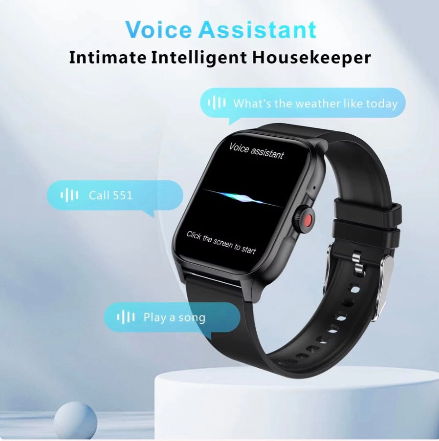 QX15 Smartwatch – Sport, Call, Voice Assistant, Hi-Fi Music & Body Temperature, Heart Rate