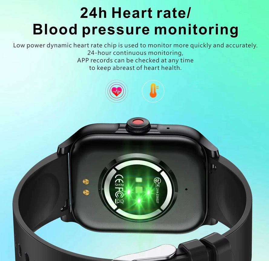 QX15 Smartwatch – Sport, Call, Voice Assistant, Hi-Fi Music & Body Temperature, Heart Rate