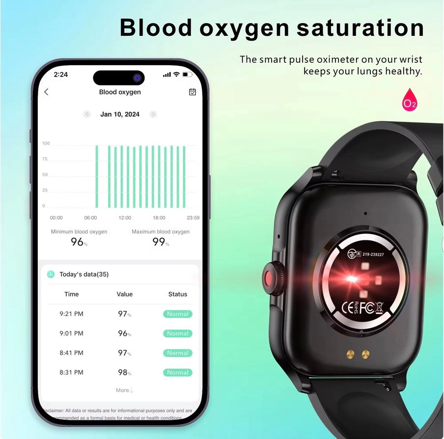 QX15 Smartwatch – Sport, Call, Voice Assistant, Hi-Fi Music & Body Temperature, Heart Rate