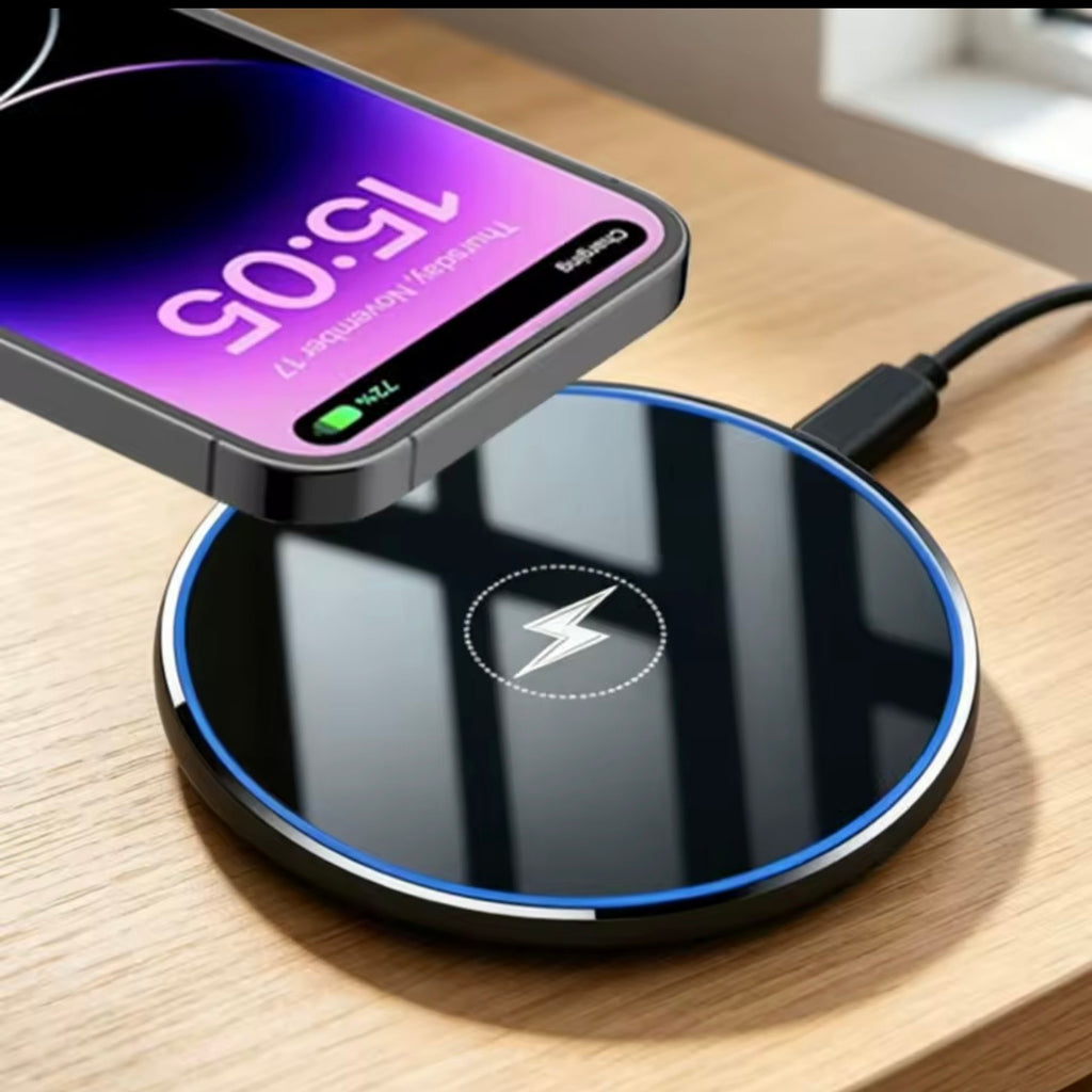 Desktop Wireless Fast Charger LED Light Pad For iPhone AirPods Watch Samsung