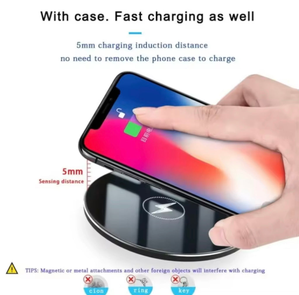 Desktop Wireless Fast Charger LED Light Pad For iPhone AirPods Watch Samsung
