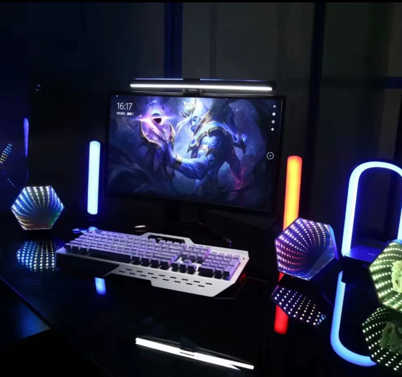 Tunnel Light 3D Hexagonal LED For Gaming.  Wall Mount Or Desk. Infinity Mirror