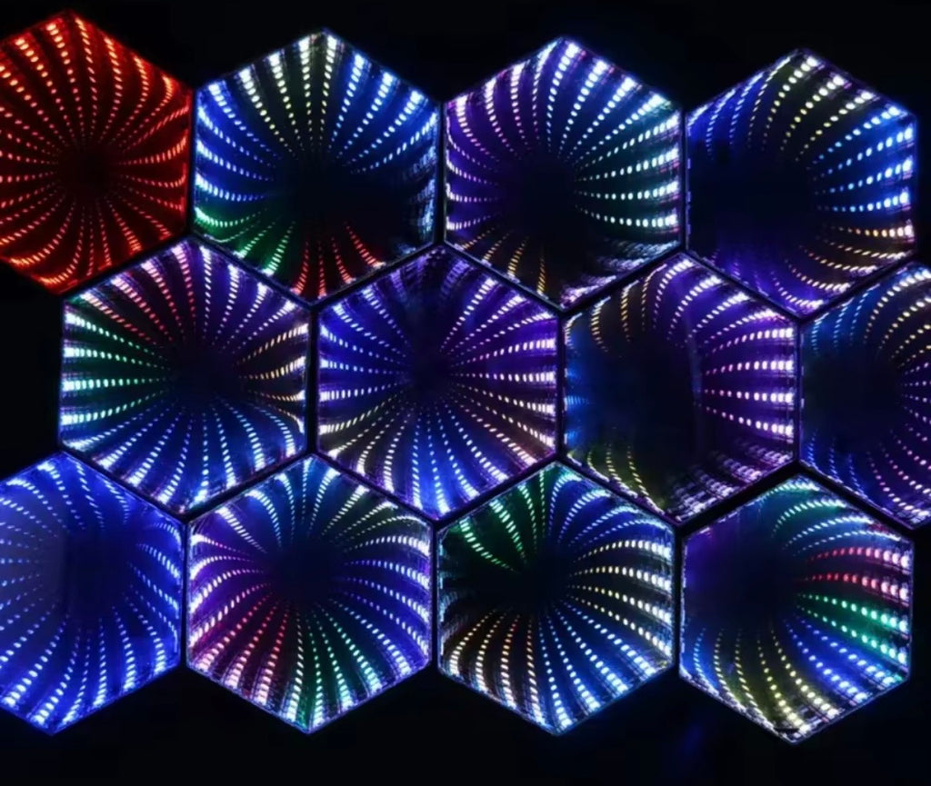 Tunnel Light 3D Hexagonal LED For Gaming.  Wall Mount Or Desk. Infinity Mirror