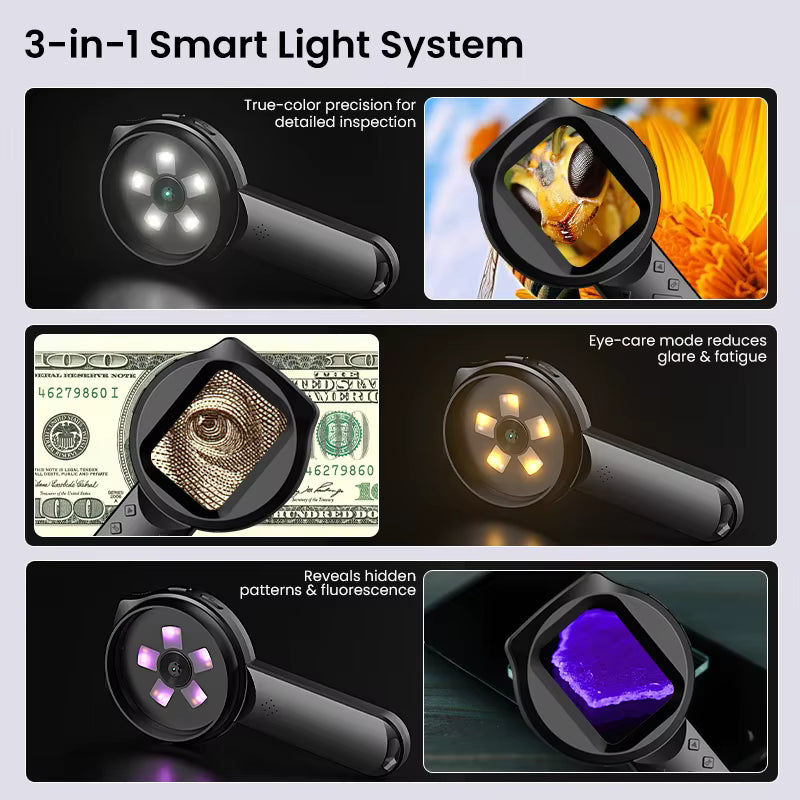 100X Portable Digital Magnifier 1080P HD Microscope | 2.8" IPS Screen | Electronics & Jewellery Inspection