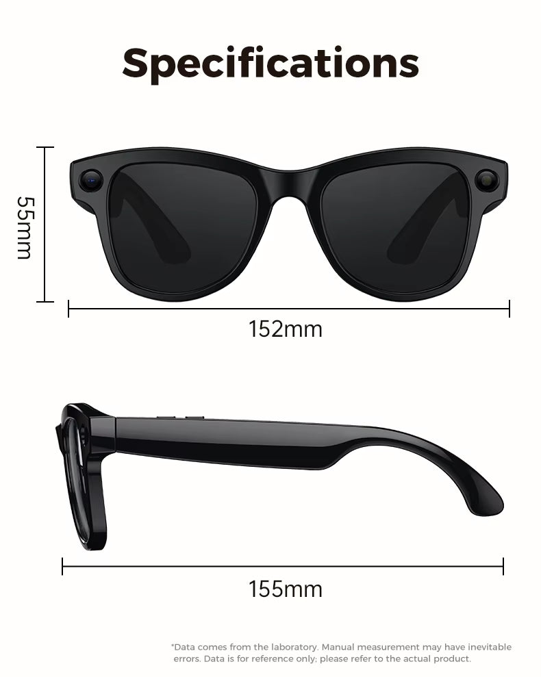 AI Smart Glasses 4K HD Camera Sunglasses WIFI BT Call Audio Record Translation