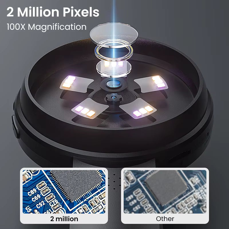 100X Portable Digital Magnifier 1080P HD Microscope | 2.8" IPS Screen | Electronics & Jewellery Inspection