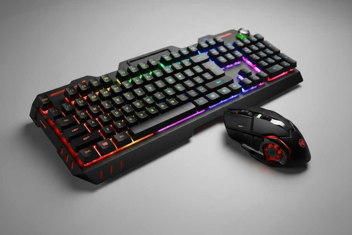 Black keyboard RGB and black mouse revised