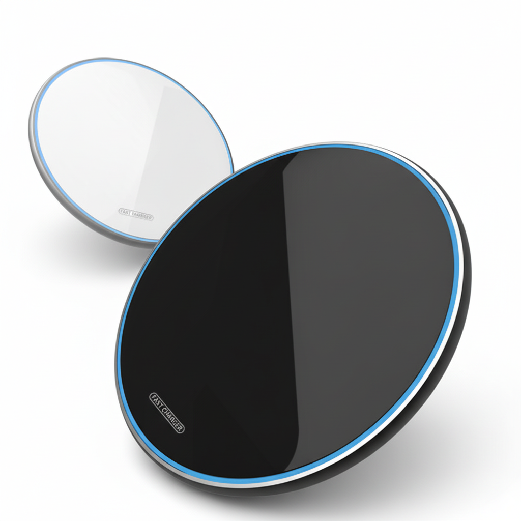 Clean black and white wireless charger variants