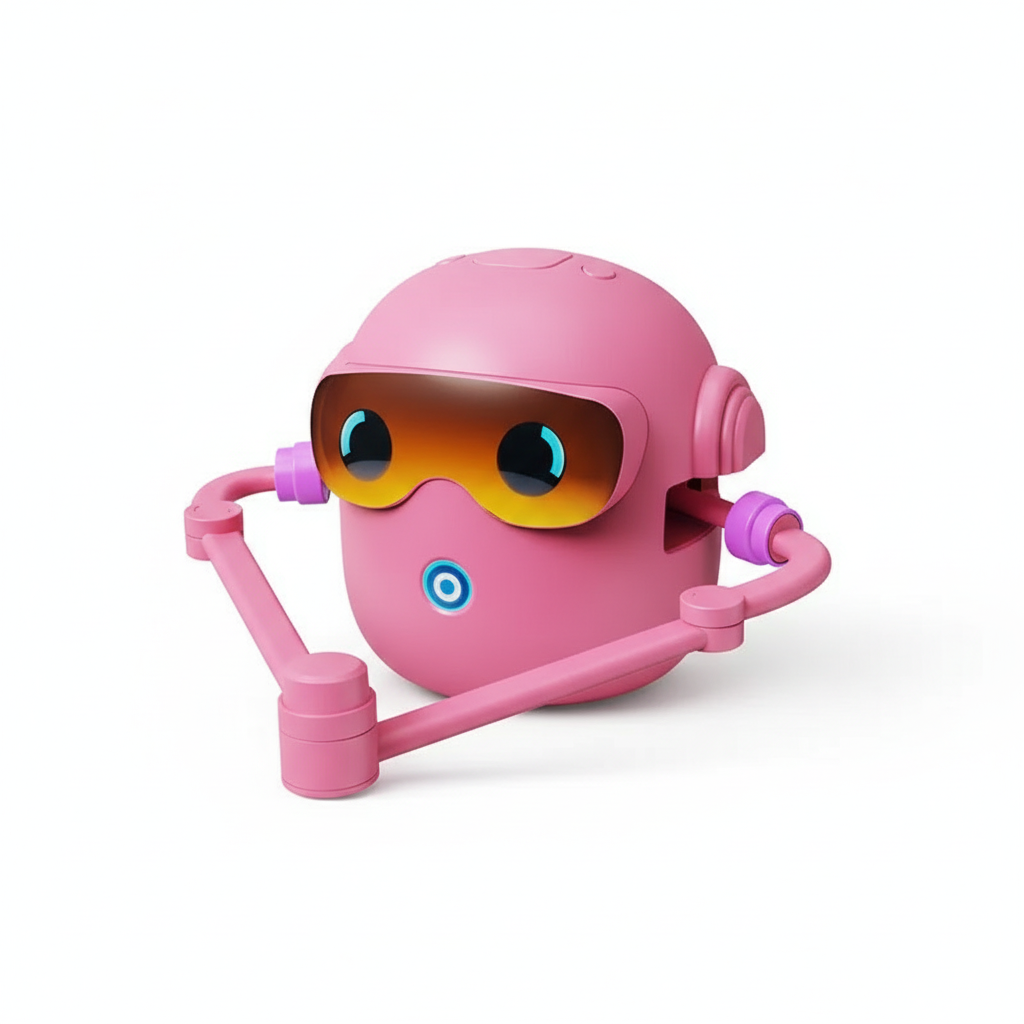 Corrected clean pink smart drawing robot