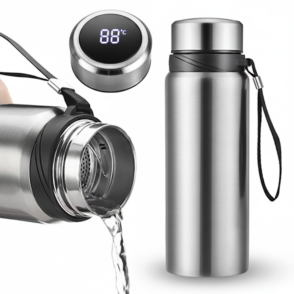 Smart Stainless Steel Water Bottle 1000ml with LED  Display - Jackson’s Cool Stuff