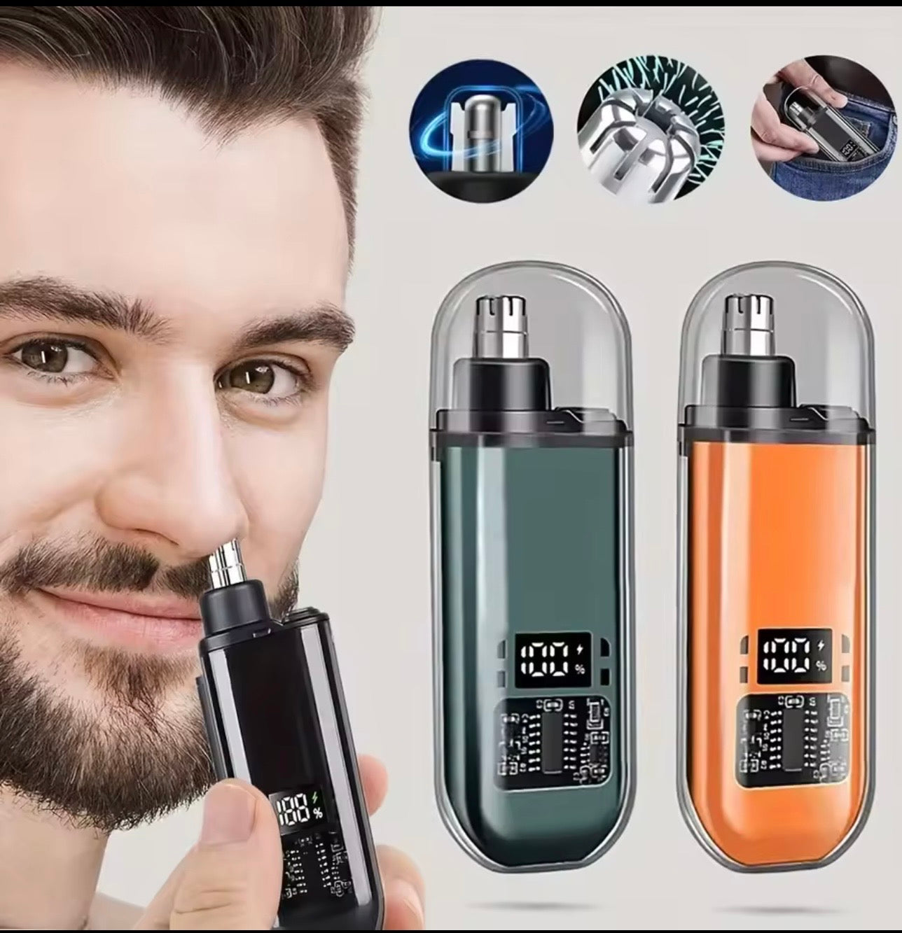Electric Rechargeable Nose Hair Trimmer for Men & Women - Portable Mini USB