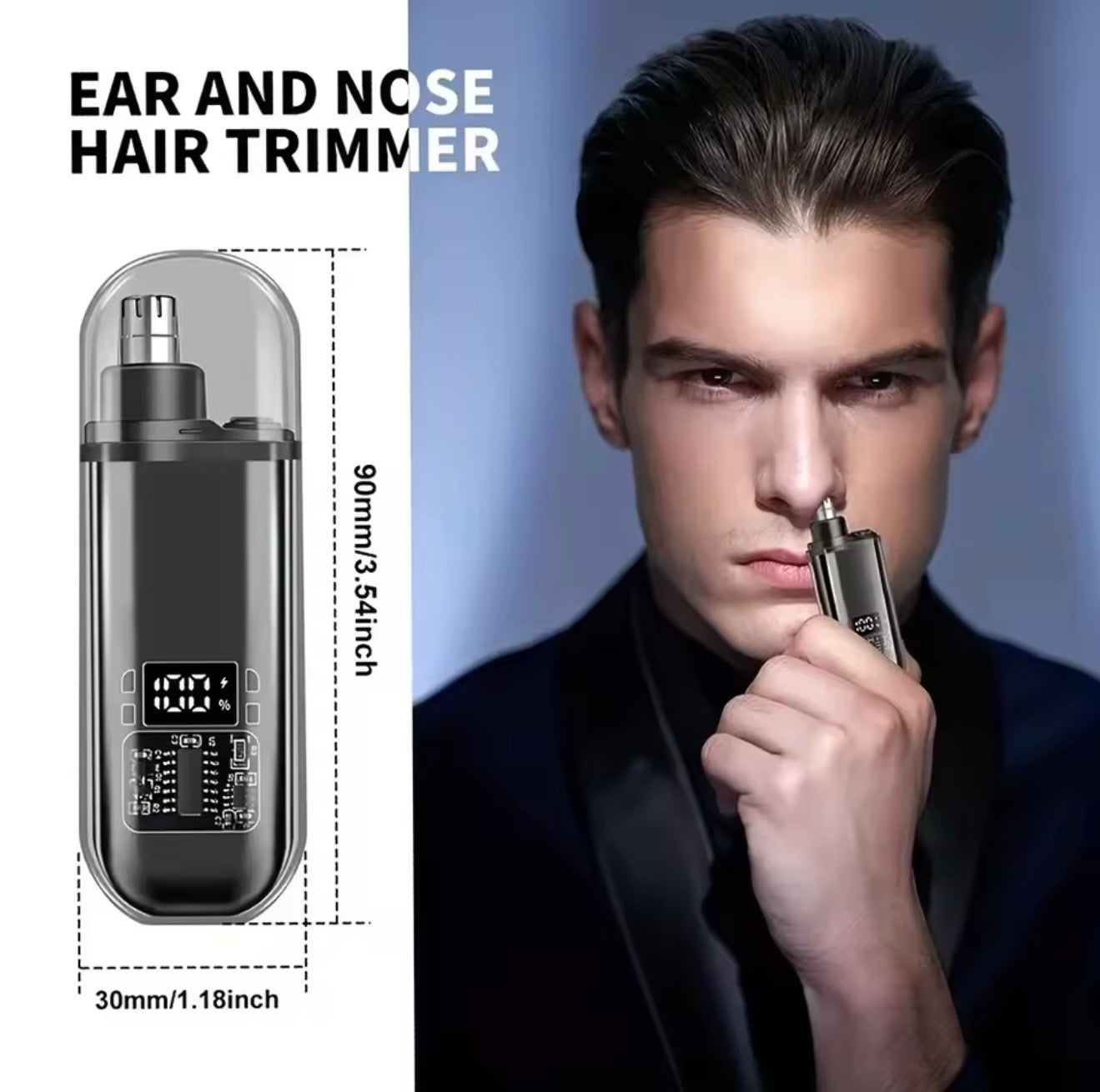 Electric Rechargeable Nose Hair Trimmer for Men & Women - Portable Mini USB