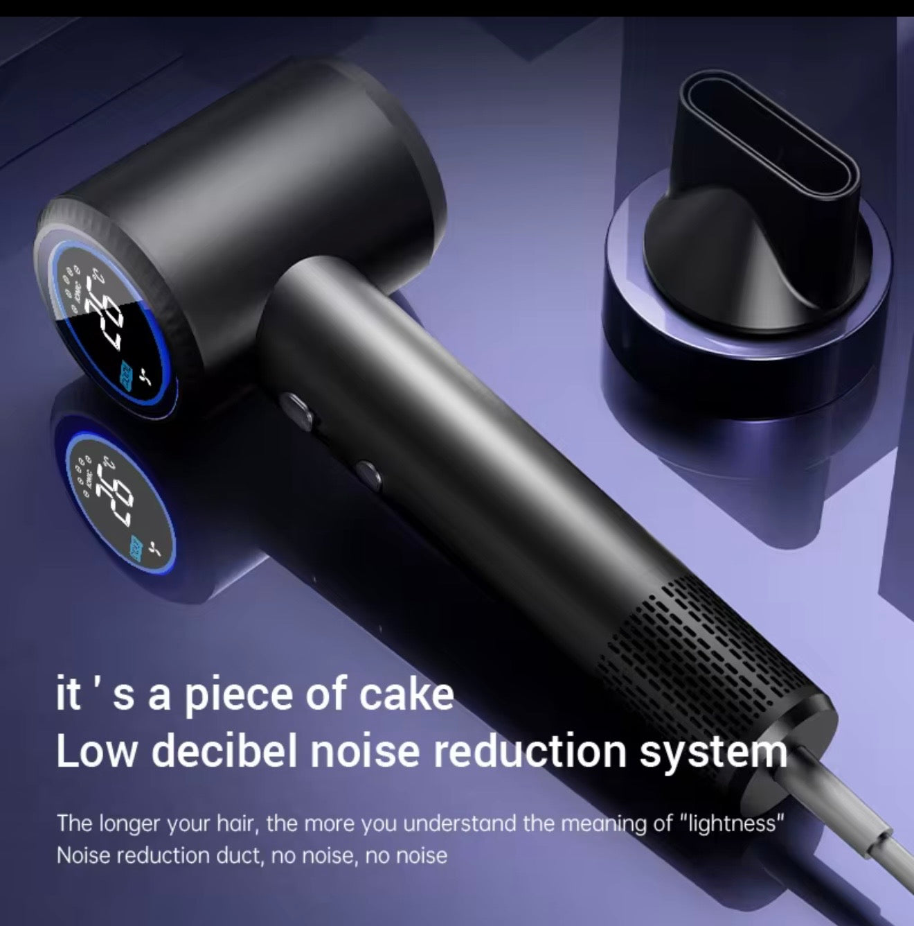 Ionic Hair Dryer With Diffuser And Colour LCD Display 1600W 110000rpm