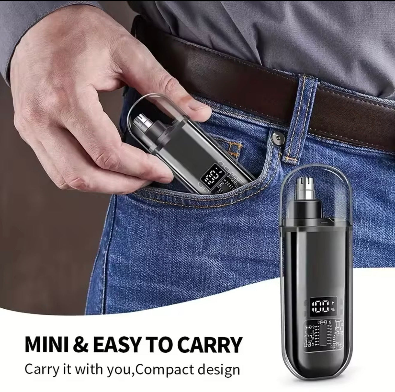 Electric Rechargeable Nose Hair Trimmer for Men & Women - Portable Mini USB