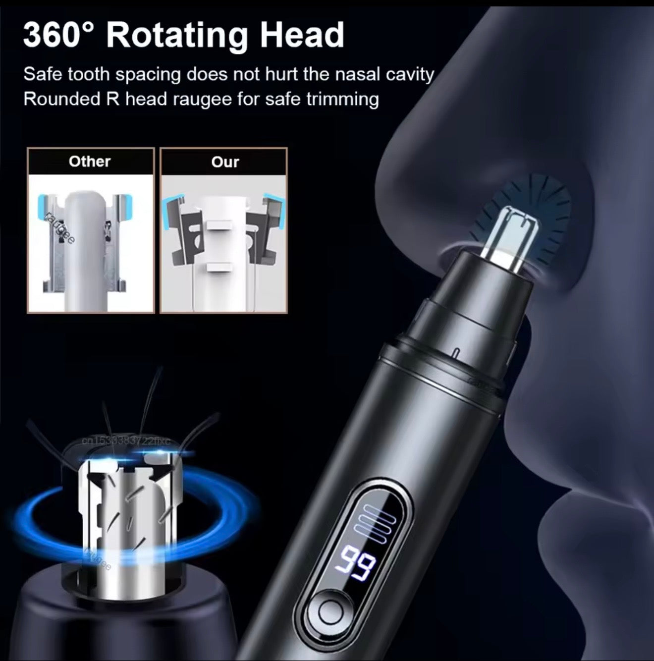 Rechargeable Mini Nose Hair Trimmer For Nose, Ear And Eyebrow