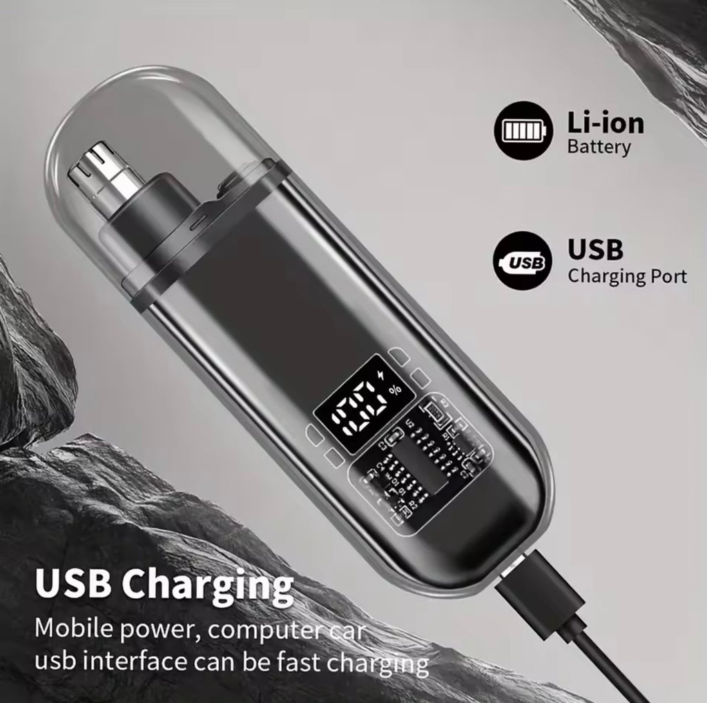 Electric Rechargeable Nose Hair Trimmer for Men & Women - Portable Mini USB