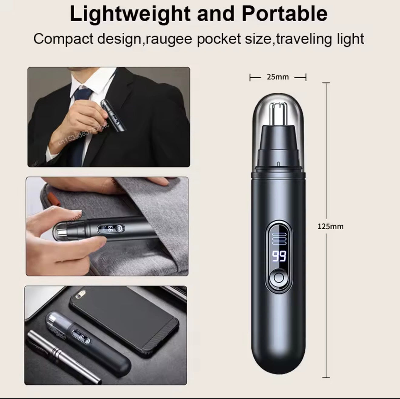 Rechargeable Mini Nose Hair Trimmer For Nose, Ear And Eyebrow