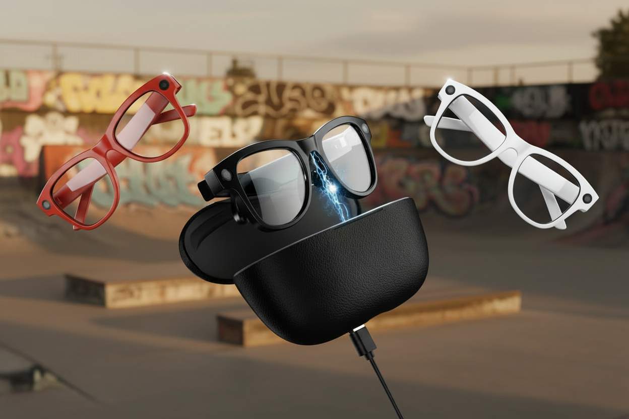 M02 Ultra AI Smart Glasses – 8MP Dual Camera, 32GB, ChatGPT, Real-Time Translation & IPX-5 | Two Lens Sets Included - Jackson’s Cool Stuff