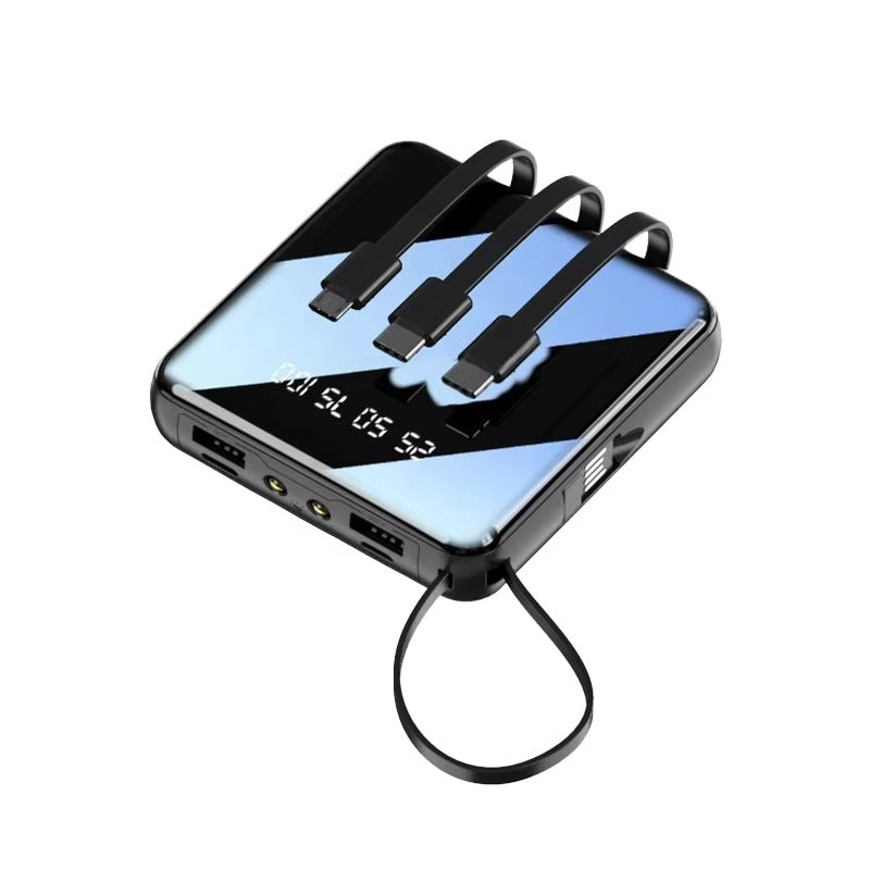 2026 New Mini Power Bank 20000mAh – Type-C & USB Fast Charging integrated cables