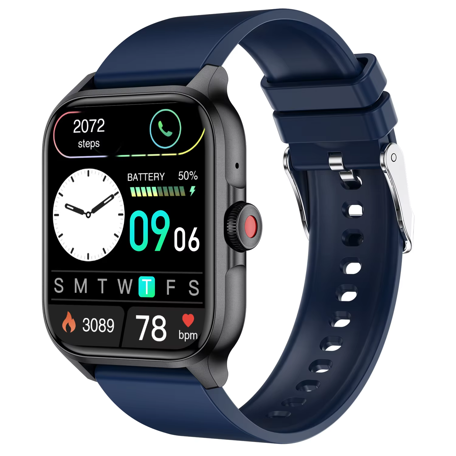 QX15 Smartwatch – Sport, Call, Voice Assistant, Hi-Fi Music & Body Temperature, Heart Rate