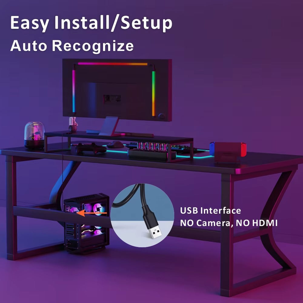 RGBIC LED Monitor Backlight Strip – Screen Sync USB Gaming Atmosphere Light 24" 27" 32" 34"