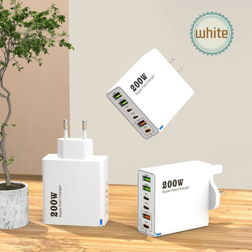 20W GaN Multi-Port Charger 3USB + 3PD | Fast Charging | UK Plug