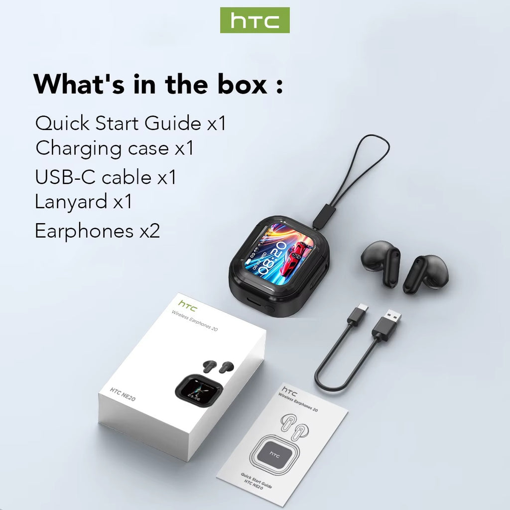 HTC NE20 TWS Earbuds with Real-Time AI Translation & ENC Noise Reduction