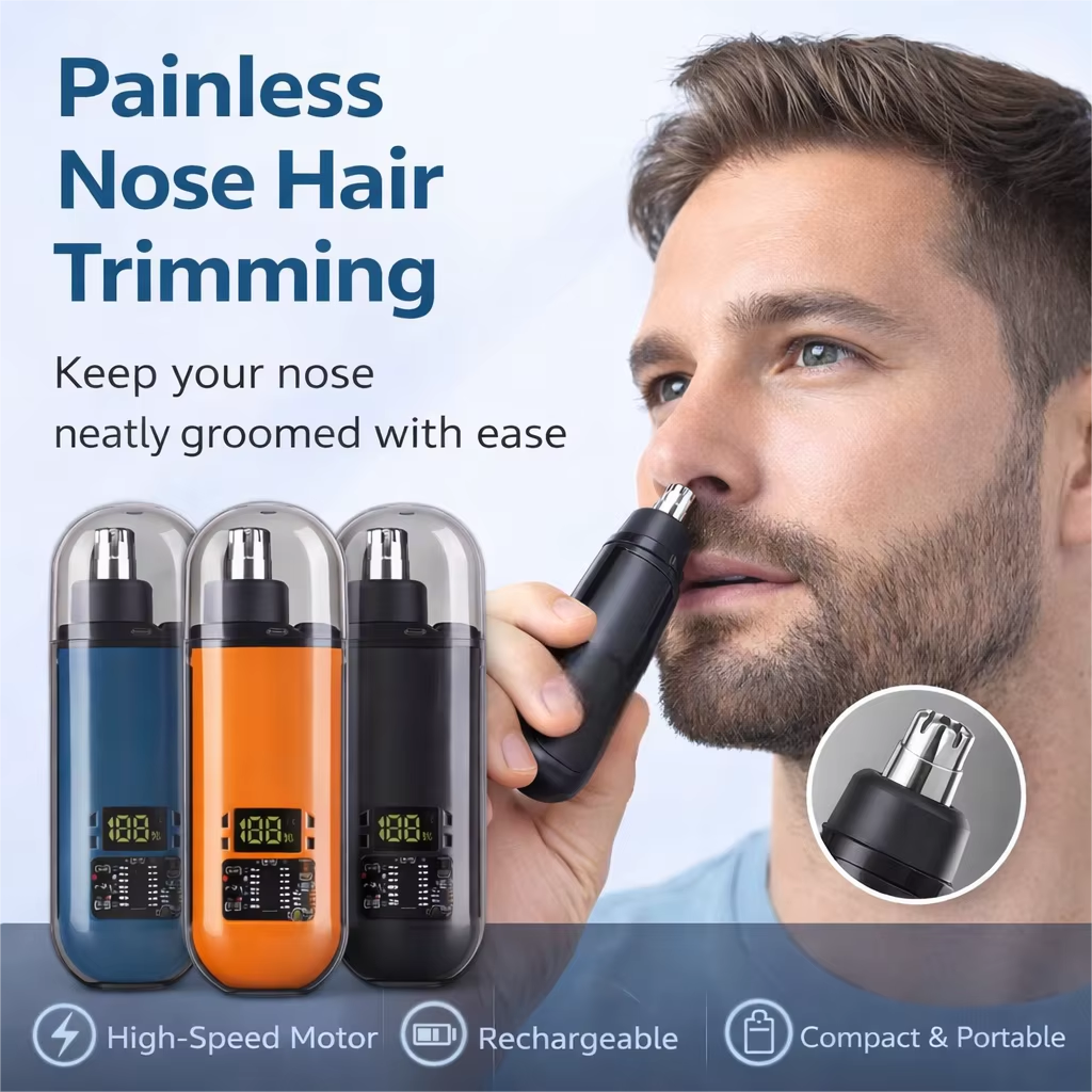 Electric Rechargeable Nose Hair Trimmer for Men & Women - Portable Mini USB
