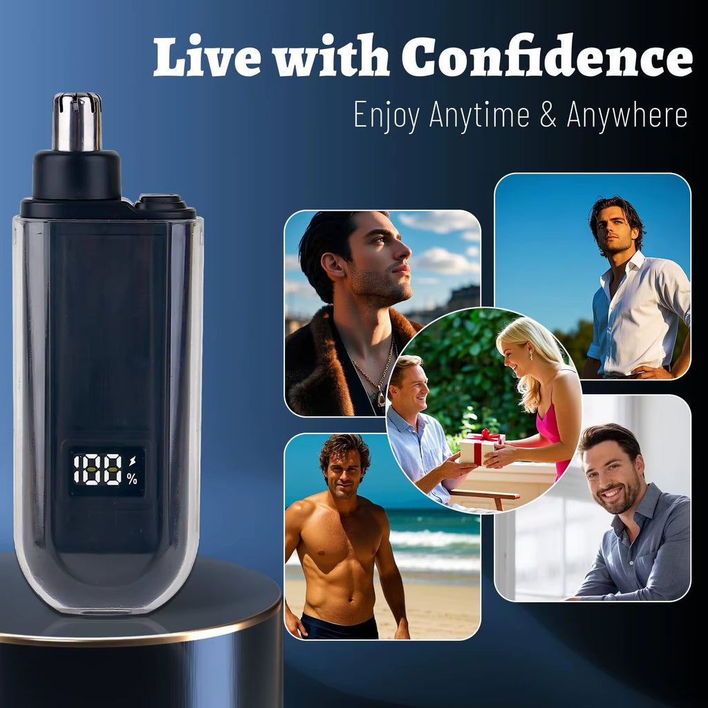 Electric Rechargeable Nose Hair Trimmer for Men & Women - Portable Mini USB