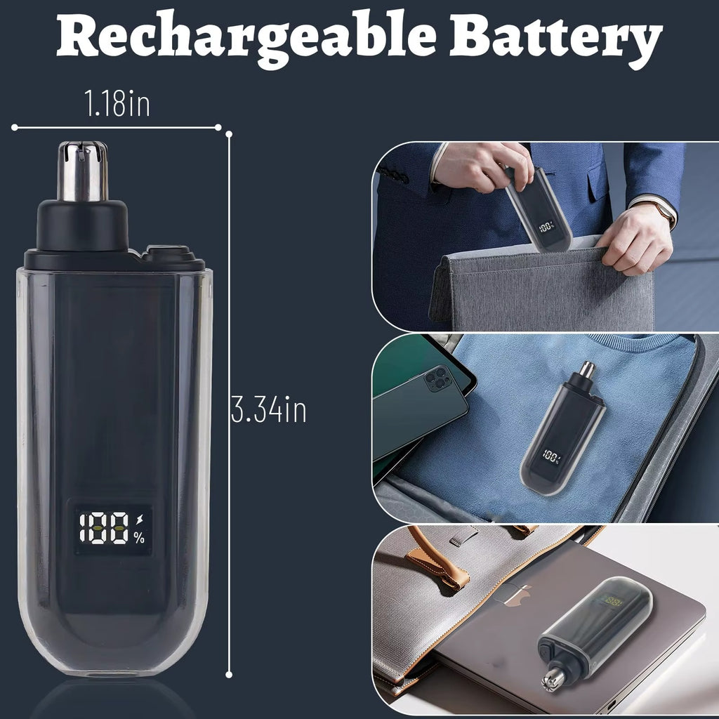 Electric Rechargeable Nose Hair Trimmer for Men & Women - Portable Mini USB