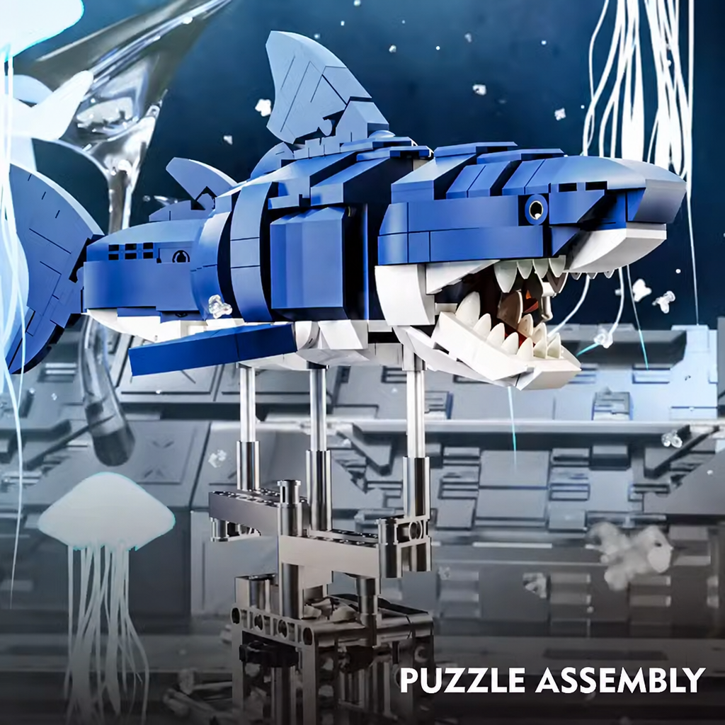 MJI 13054 mechanical shark building set, assembled model