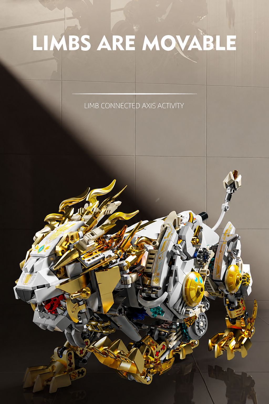 MJI 13090 mechanical lion building set with movable limbs