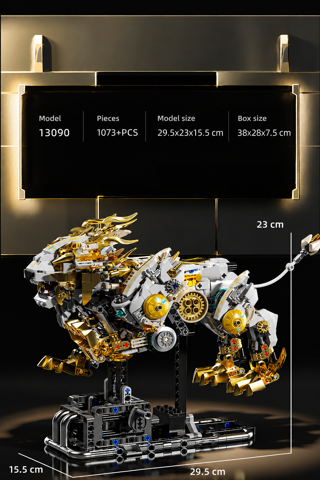 MJI 13090 mechanical lion building set specifications