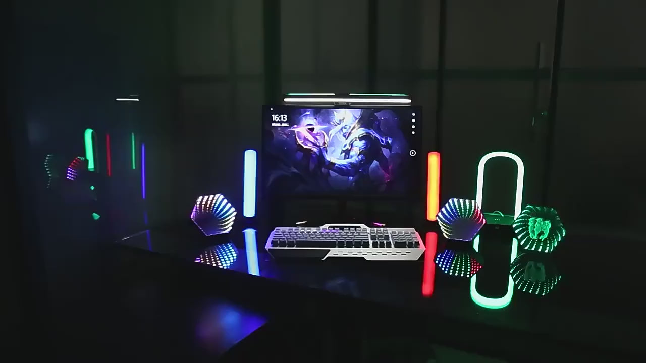 Tunnel Light 3D Hexagonal LED For Gaming.  Wall Mount Or Desk. Infinity Mirror