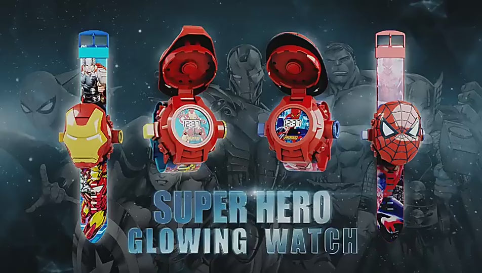 Children's Watches Cartoon Hero Frozen Spiderman Iron Man Captain America Hello Kitty Kids' Flip Projection Quartz Digital Wristwatch